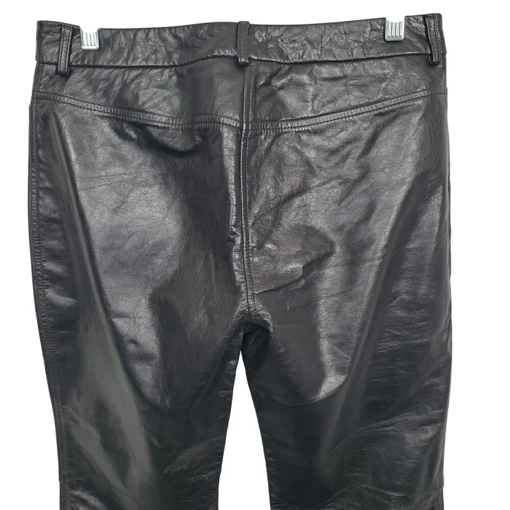 Express Juniors Size 7 8 Pants Leather Flared Vintage Retro Pockets Lined NWT - Picture 10 of 11